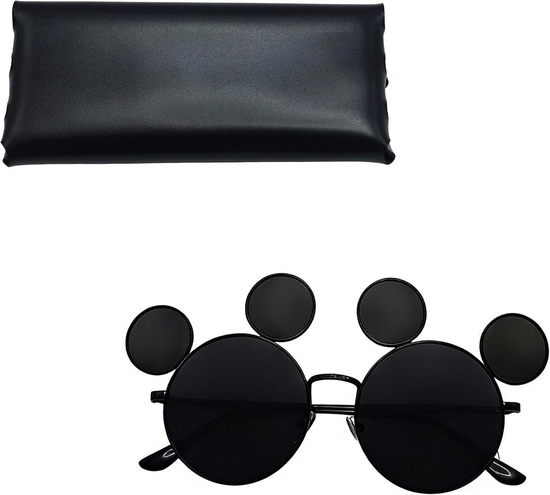 Mouse Ear Sunglasses for Women Men with Case for Theme Park Sunglasses Lightweight Mouse Ear UV P... | Amazon (US)