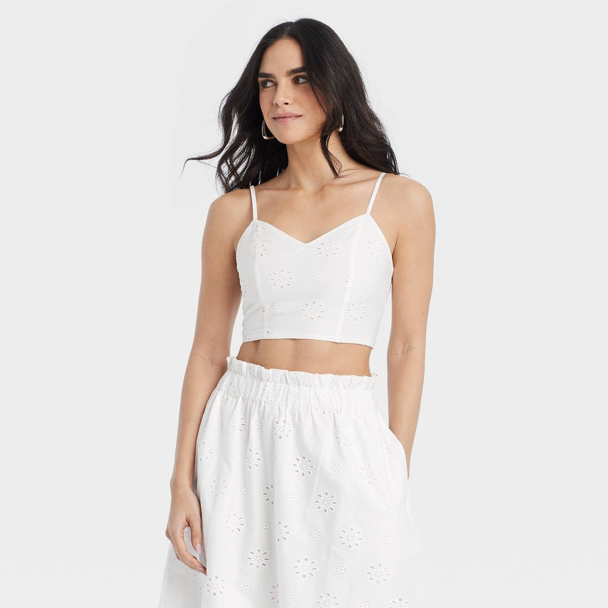 Women's Eyelet Bra Tank Top - Universal Thread™ White | Target