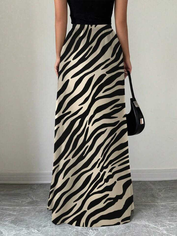 Gloray Women's Fashion Zebra Print Skirt, Summer Maxi Women Outfit | SHEIN
