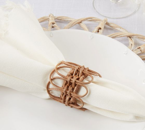 Twisted Rattan Napkin Ring, Set of 4 | Pottery Barn (US)