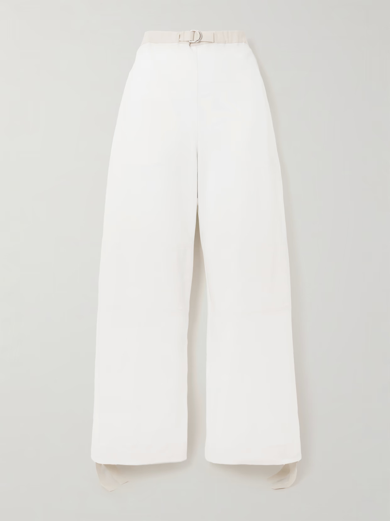 Jil Sander - Belted Embroidered Cotton Straight-leg Pants - White | NET-A-PORTER (US)