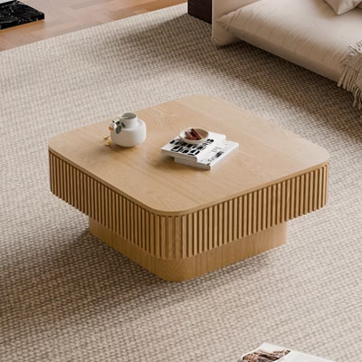 GDFStudio Skye Modern Wooden Square Coffee Table with Flip-top Lid, Natural Wood | Target