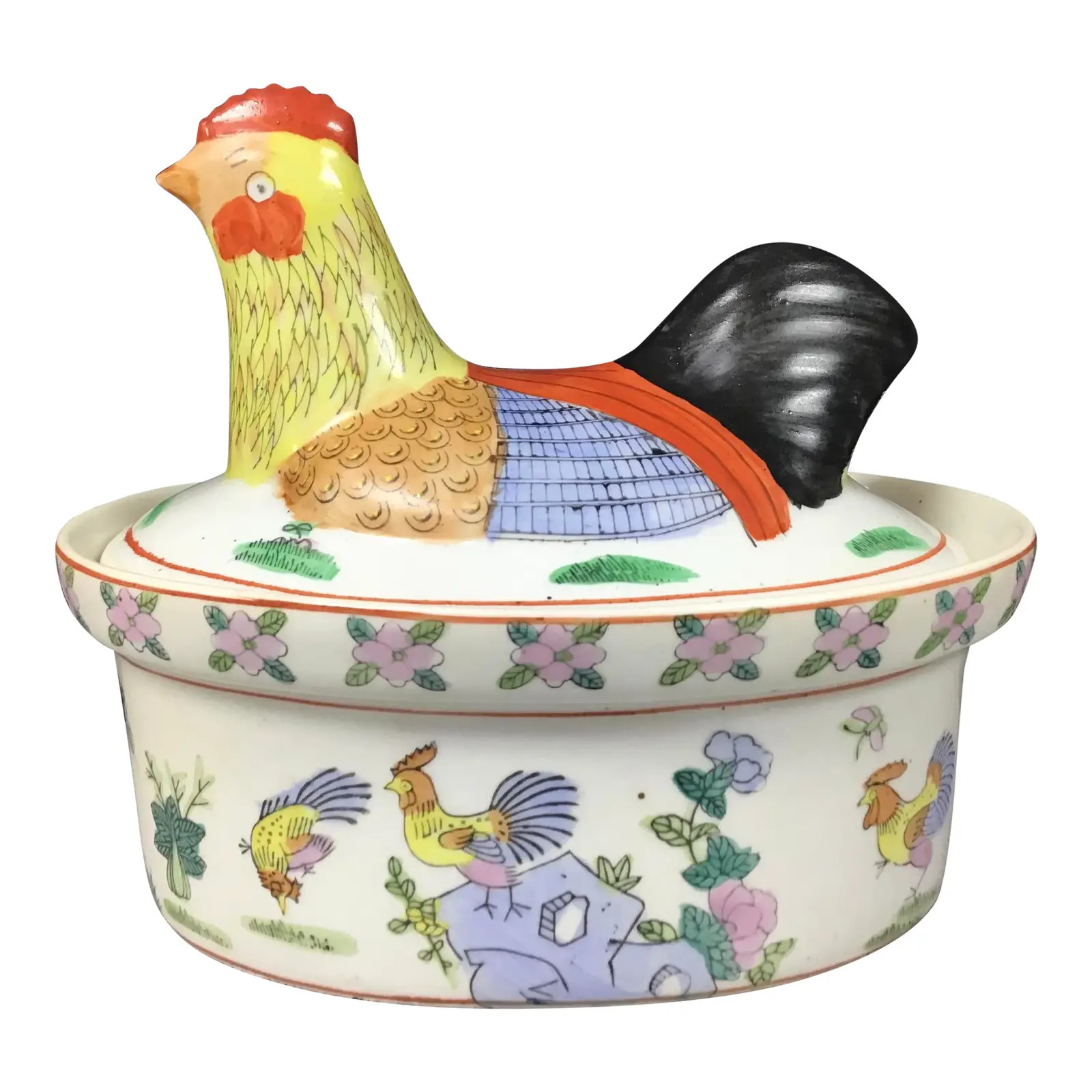 Chinese Export Rooster Chicken Tureen | Chairish