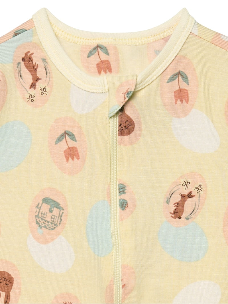 Modern Moments by Gerber Baby Neutral Viscose Easter Two-Way Zip Sleep 'N Play Footed Pajamas, Si... | Walmart (US)