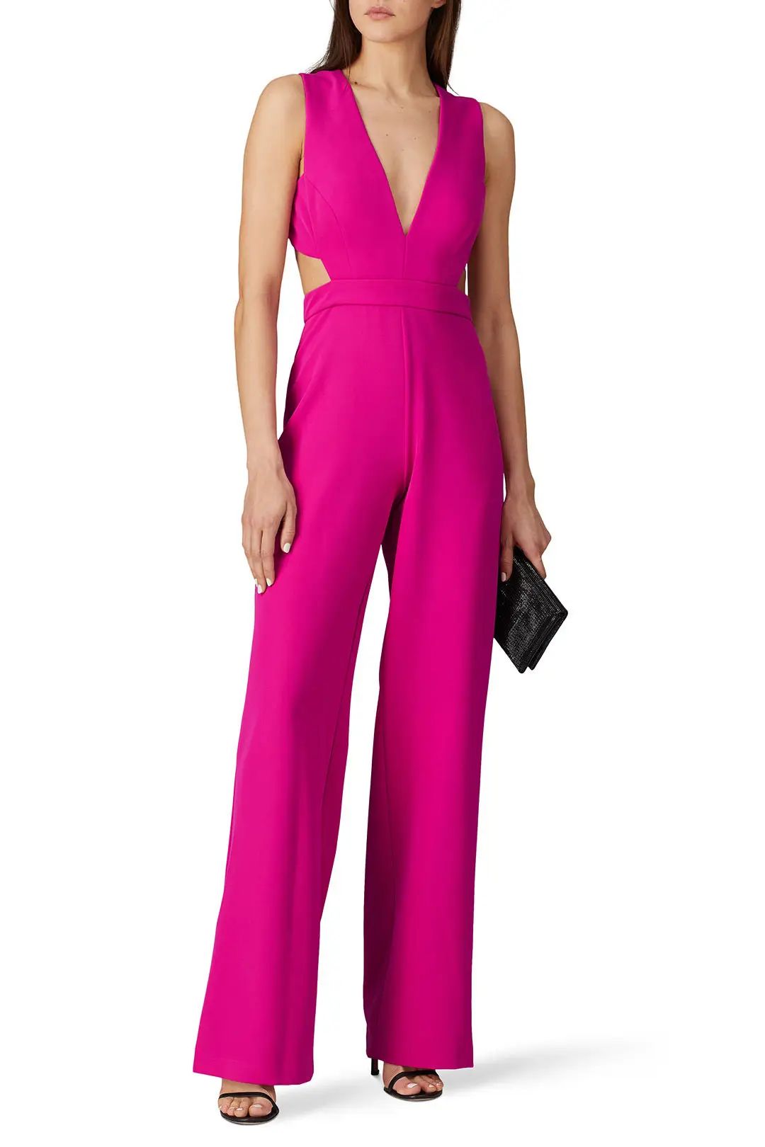 Plunging Crepe Jumpsuit | Rent the Runway