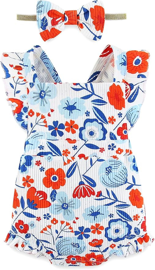 Fullfamous Baby Girl Ruffled Jumpsuit and Headband Set       Send to LogieInstantly adds this pro... | Amazon (US)
