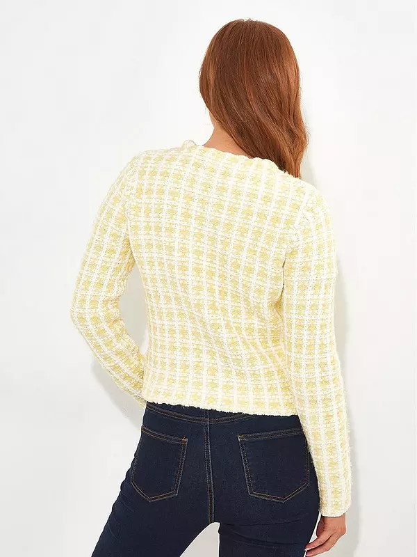 Joe Browns Cropped Boucle Jacket - Yellow | Very (UK)