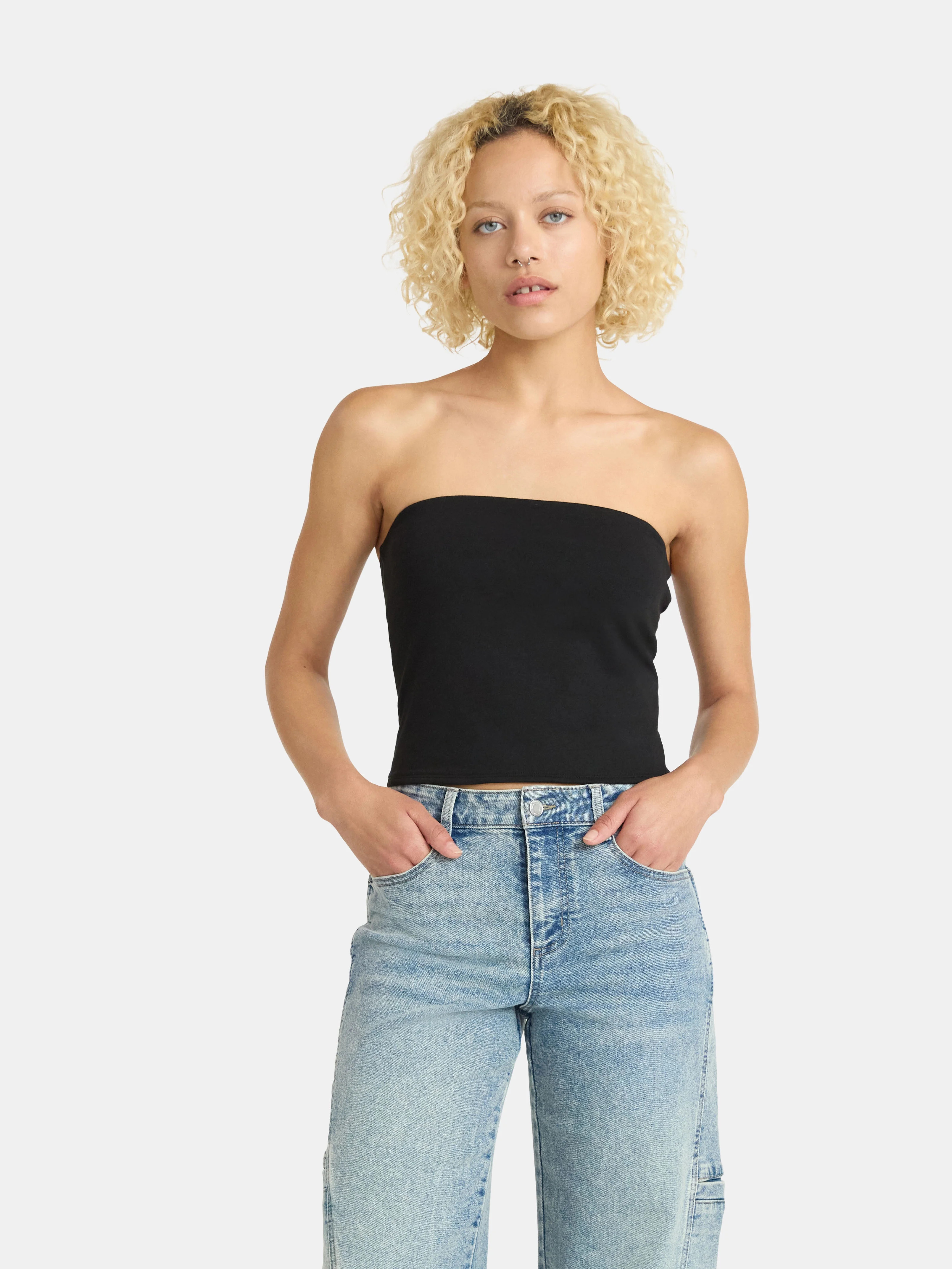 No Boundaries Game Day Cropped Tube Top, Women's | Walmart (US)