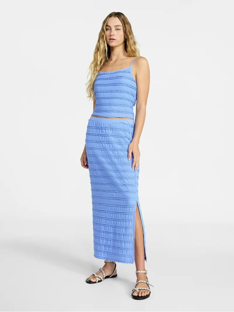 No Boundaries Ruffle Cami and Maxi Skirt Set, 2-Piece, Sizes XS-4X | Walmart (US)