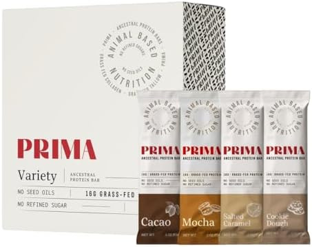 PRIMA ANCESTRAL PROTEIN BAR Grass Fed Protein Bars, 7 Pack – Animal-Based Protein Bar with Beef... | Amazon (US)