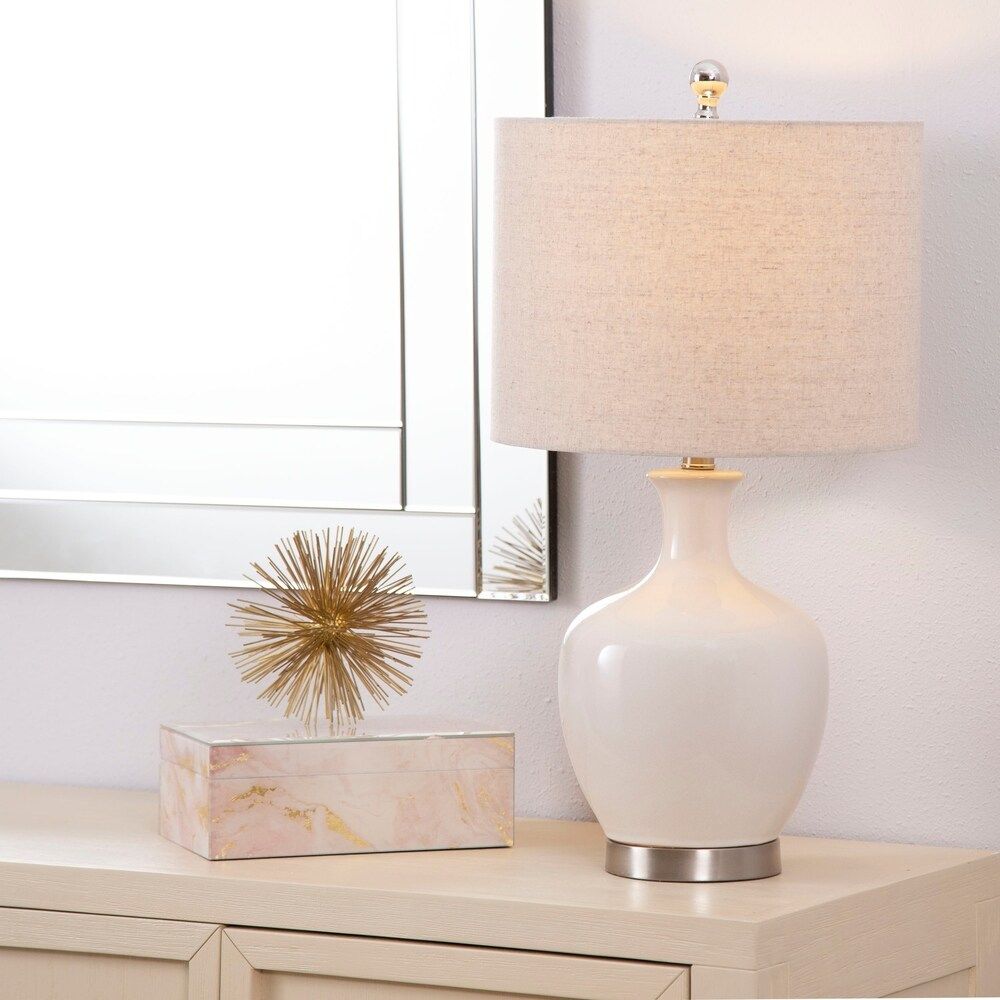 Abbyson Emery 26-inch Ceramic Table Lamp (Beige) | Bed Bath & Beyond