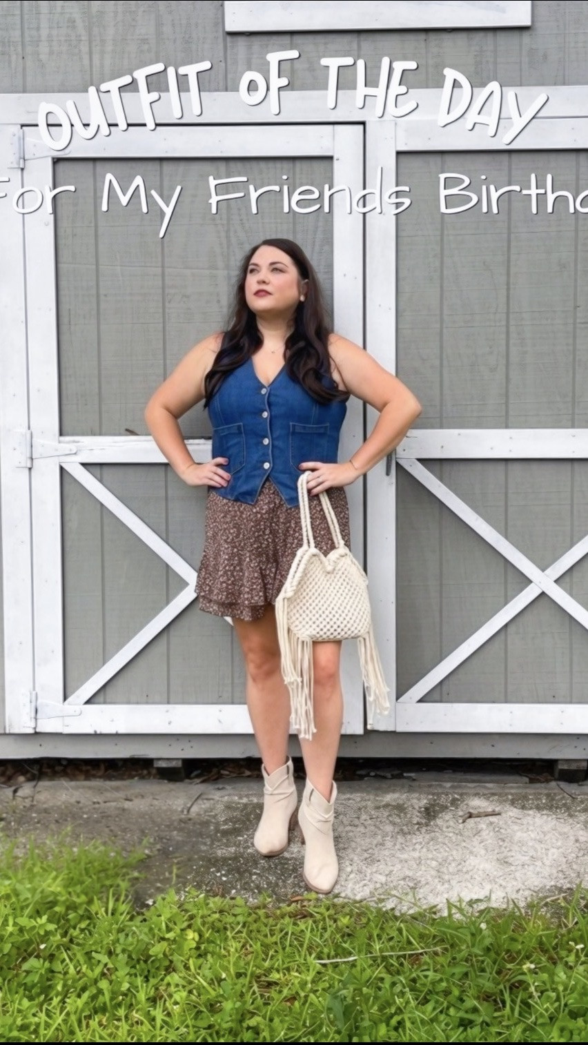 Proof that a size 10/12 frame and a denim vest are a match made in outfit heaven! 🤠✨ 

We’re stepping out to celebrate my bestie’s birthday, and you already know I had to pull out the floral skirt, Western boots, and the fringe bag for maximum drama. 

Honestly, any excuse to turn the backyard into a personal runway is a win in my book.

If you’re loving this midsize night-out look as much as I do, hit that follow button for daily real-body style inspo! 

You can shop every piece from this fit by heading to the link in my bio to follow me on LTK, and don’t forget to check my stories daily for direct outfit links and fresh styling tips! 💃🌾 ✨


#MidsizeFashion
#Size10Size12Style
#MidsizeOOTD
#LTKstyletip
#CurvyStyleInspo

Midsize fashion
Size 10 styling
Size 12 outfit ideas
Midsize OOTD
Country chic outfit
Denim vest outfit
Floral skirt outfit
Midsize birthday outfit
Western chic style
Midsize style blogger
Real body fashion
Body neutral fashion
Midsize night out outfit
Curvy outfit inspiration
Everyday midsize style
LTK midsize fashion
Midsize clothing haul
Casual chic outfit
Midsize outfit ideas
Affordable midsize fashion

#LTKdayinmylife #LTKMidsize #LTKPlusSize
