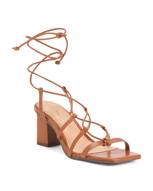 Made In Brazil Leather Beatrix Strappy Heeled Sandals | TJ Maxx