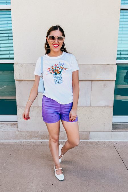 Old Navy Summer Outfit 💜 Super cute graphic tee and purple shorts. Shorts are on sale for $12 and graphic tee is on sale for $8. True to size. 

Summer Shorts | Vacation Outfit


#LTKTravel #LTKFindsUnder50 #LTKSaleAlert