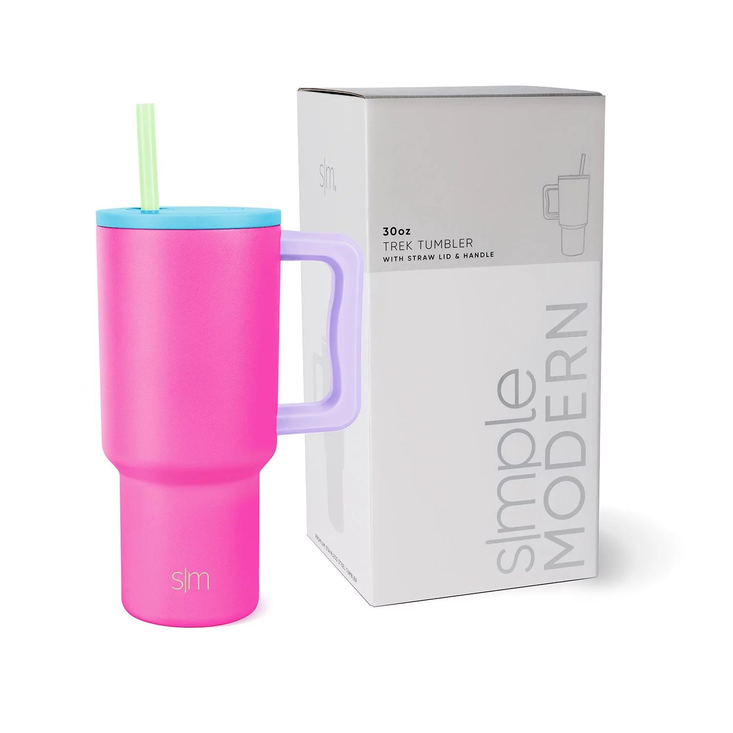Simple Modern 30 fl oz Insulated Stainless Steel Trek Tumbler with Straw Lid | 80s Mix | Walmart (US)