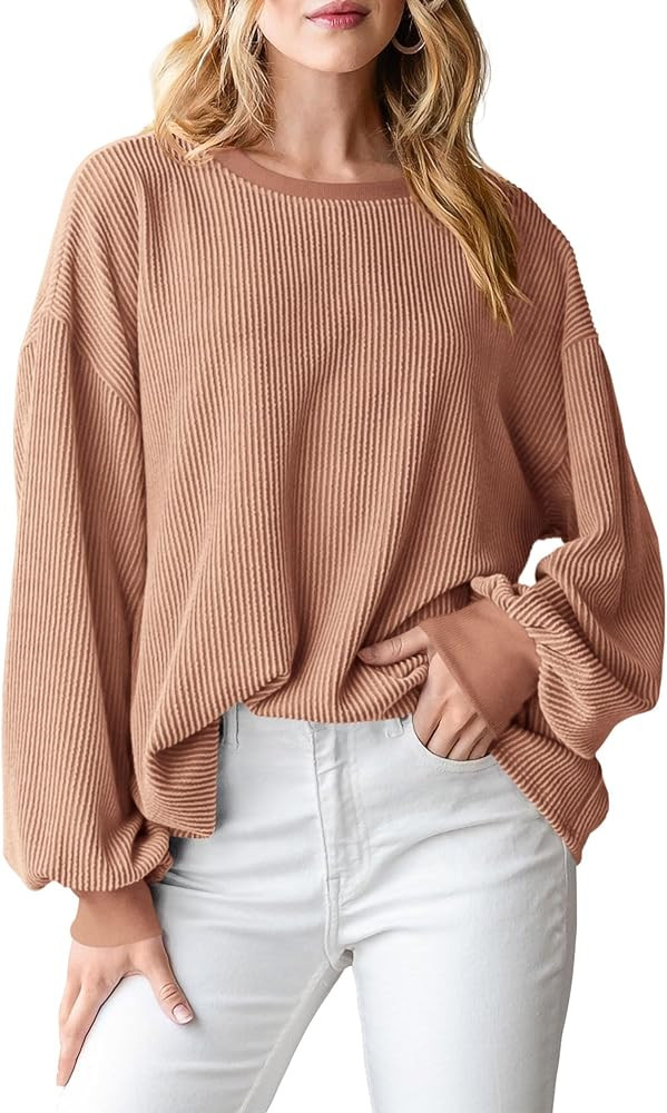 PRETTYGARDEN Womens Long Sleeve Tops 2025 Fall Fashion Shirts Trendy Clothes Casual Loose Crewnec... | Amazon (US)