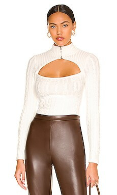 superdown Tanya Cut Out Sweater in Ivory from Revolve.com | Revolve Clothing (Global)