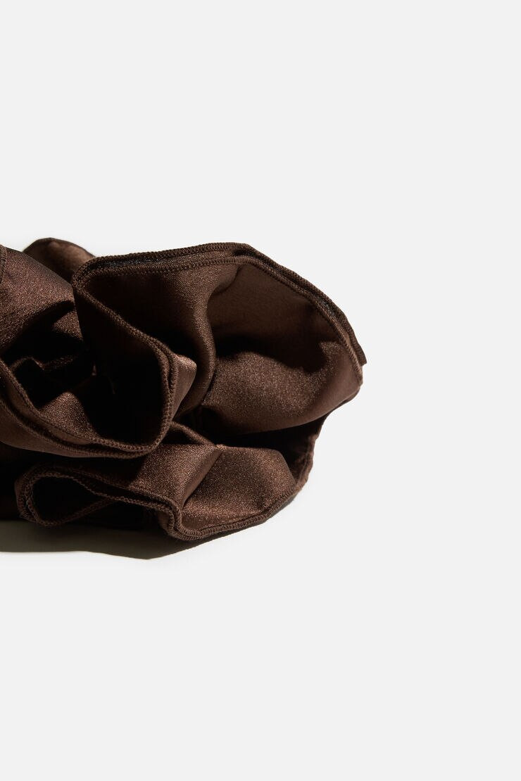 Layered Ruffle Satin Scrunchie | Dynamite Clothing