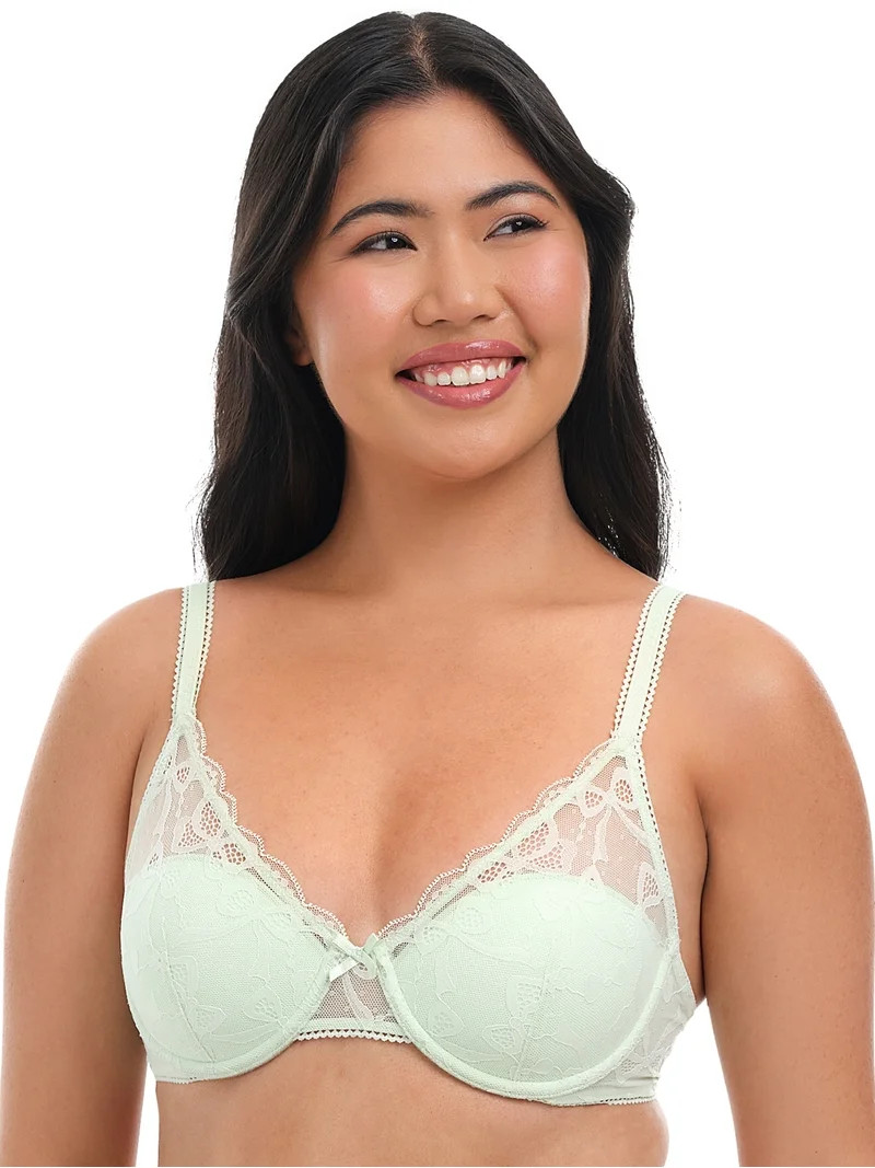 No Boundaries Bow Lace Half Cup Bra, Women's 34B-40DD | Walmart (US)