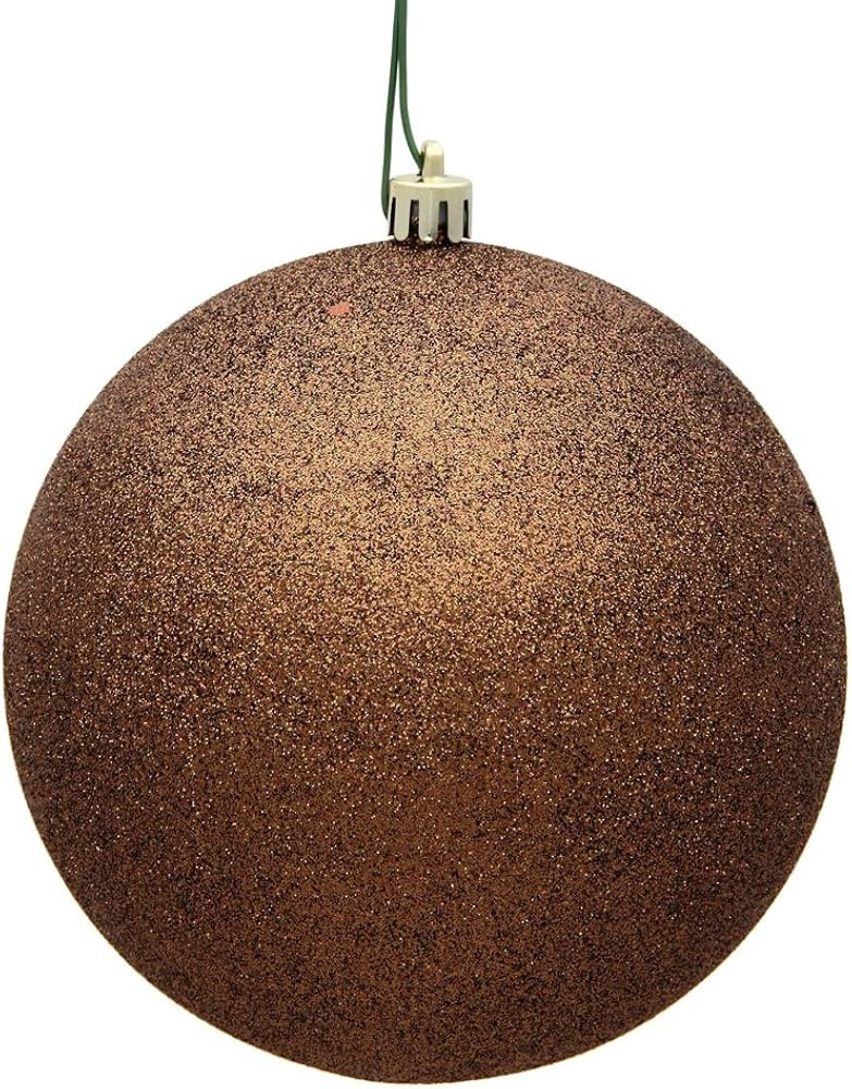 Vickerman 4" Mocha Glitter Ball Ornament. Includes 6 Ornaments per Pack. | Amazon (US)