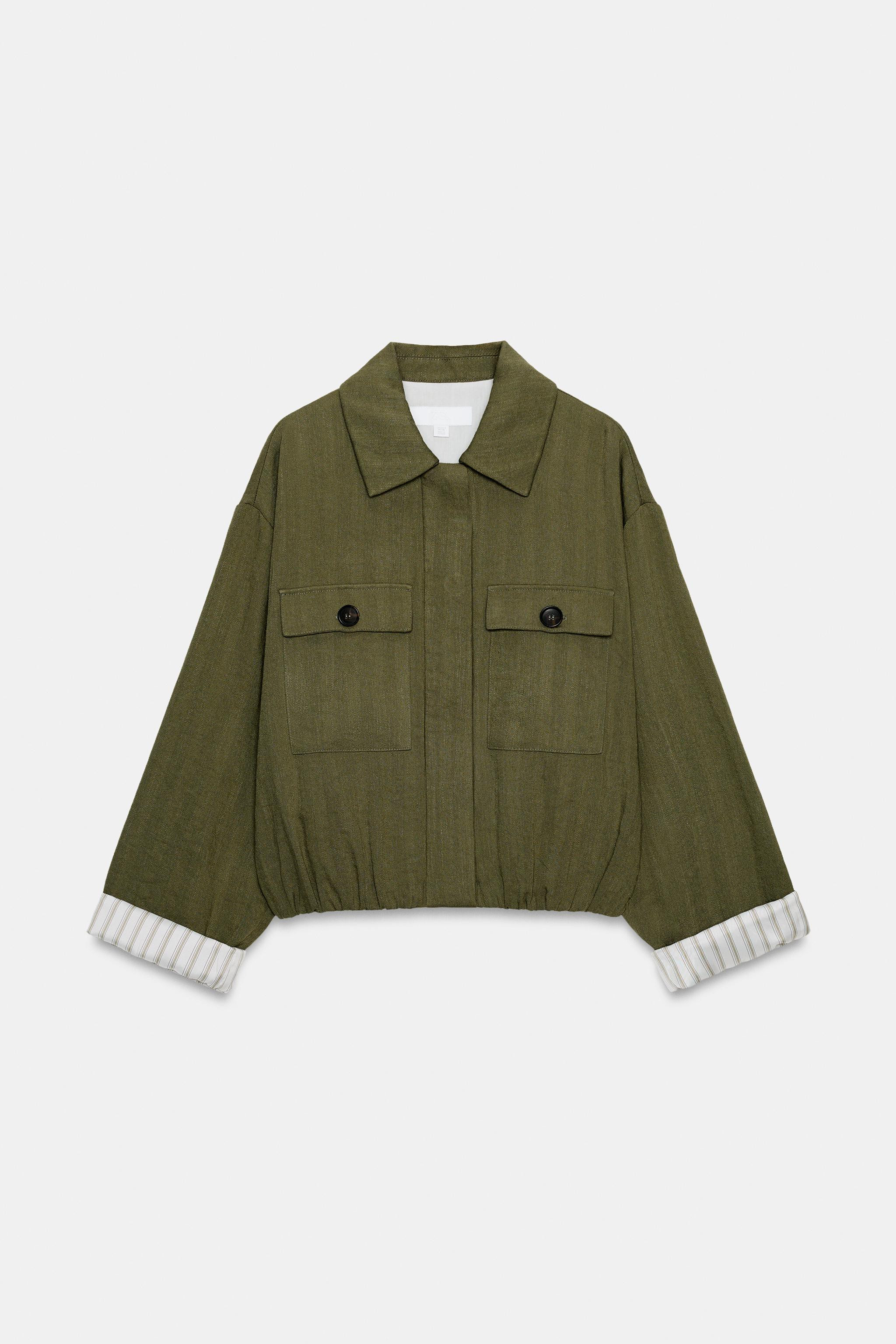 SHORT JACKET WITH ROLLED-UP SLEEVES | Zara US