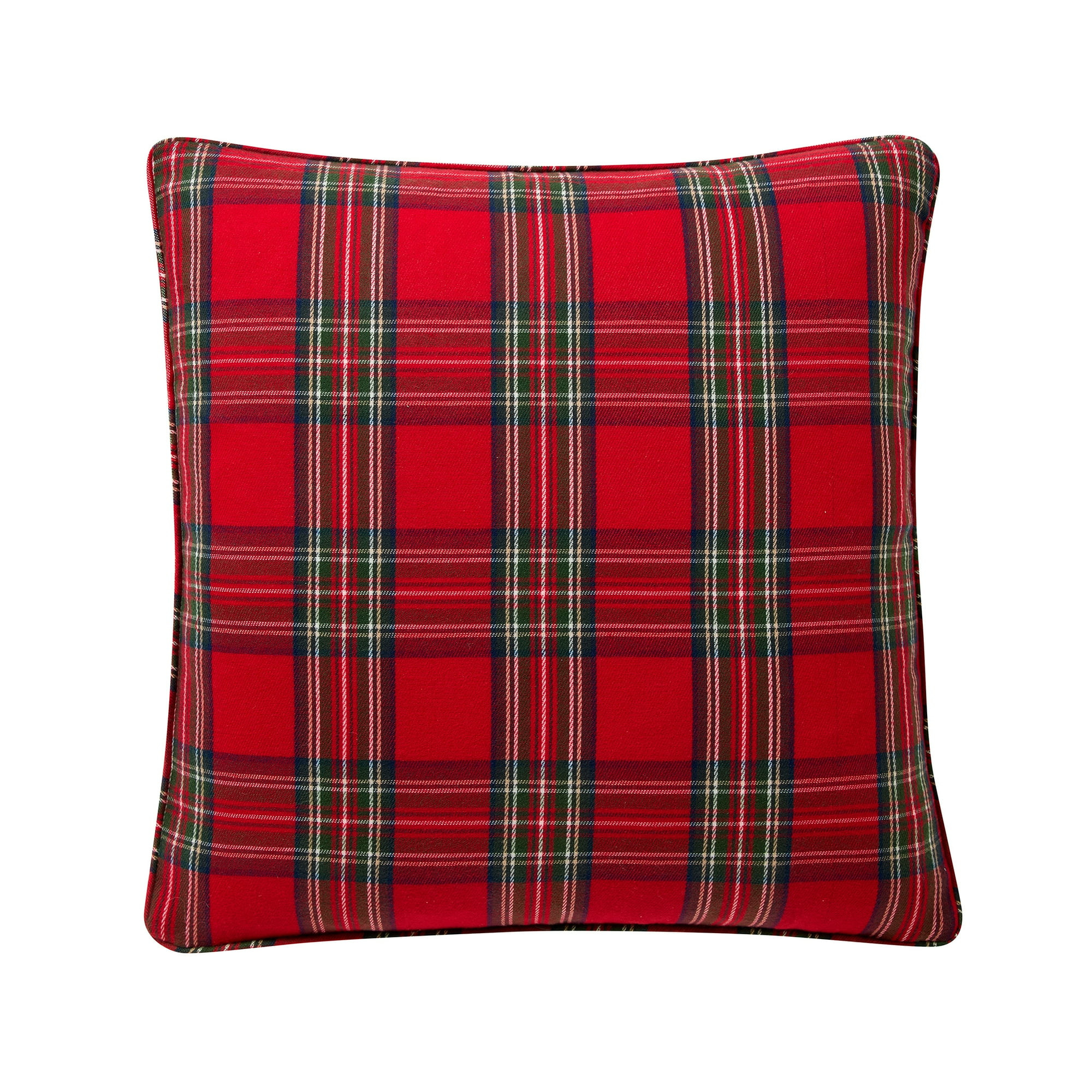 My Texas House 20" x 20" Red Angie Plaid Flannel Decorative Pillow Cover | Walmart (US)