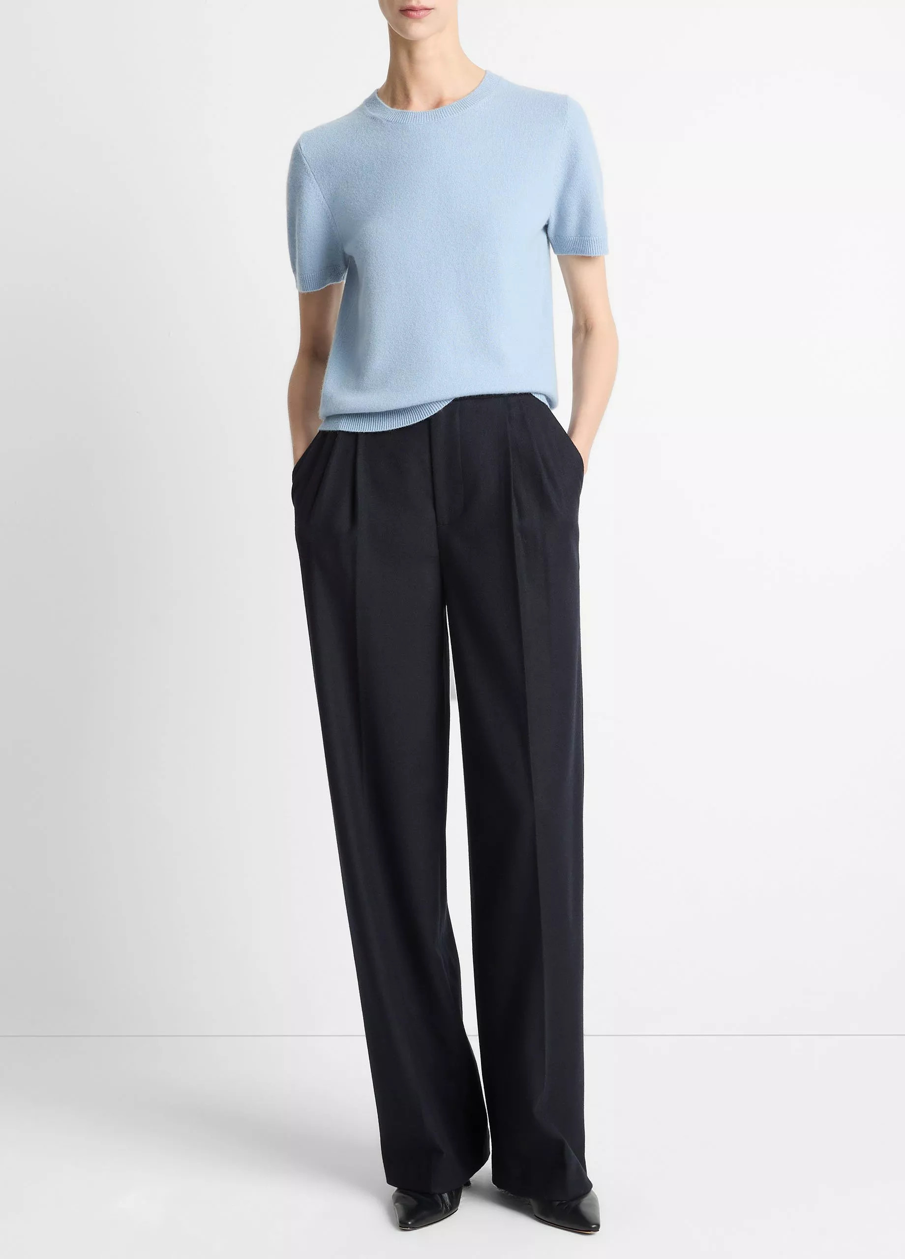 Wool & Cashmere-Blend Short-Sleeve Sweater | Vince LLC
