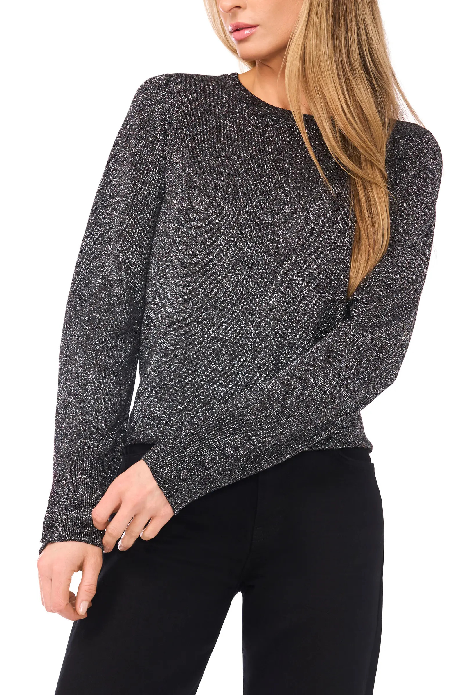 Rhinestone Button Sweater | Nordstrom