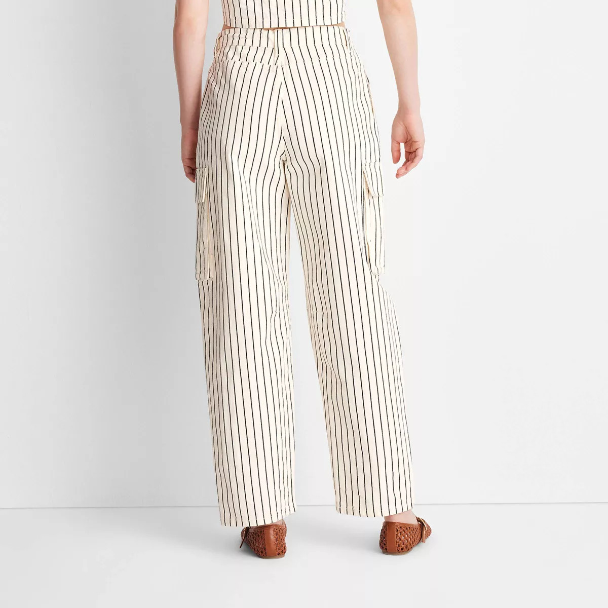 Women's Mid-Rise Barrel Leg Jeans - Future Collective Black Striped | Target