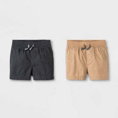 Baby Boys' 2pk Woven Pull-On Shorts - Cat & Jack™ Brown/Black | Target