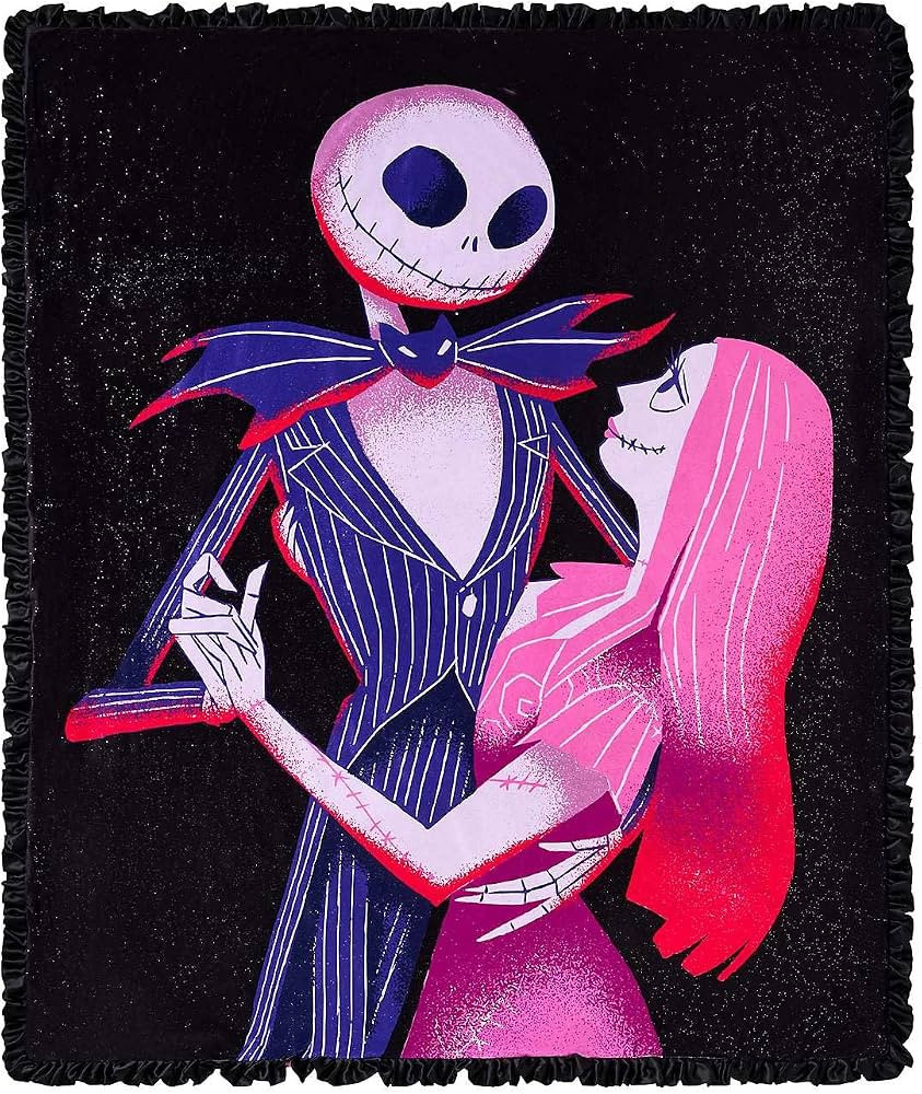 Spirit Halloween The Nightmare Before Christmas Jack and Sally Reversible Fleece Blanket, Hallowe... | Amazon (US)