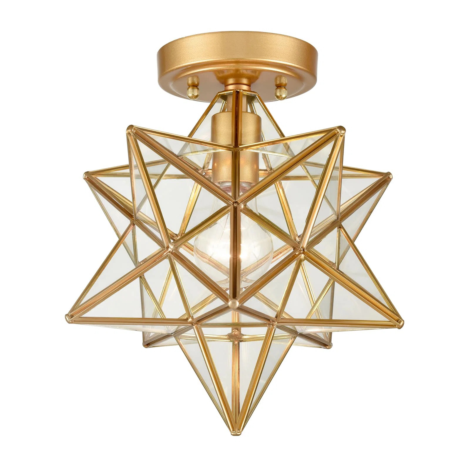 Mercer41 Modern Brass Moravian Star Ceiling Light with Clear Glass 12 Inches | Wayfair | Wayfair North America