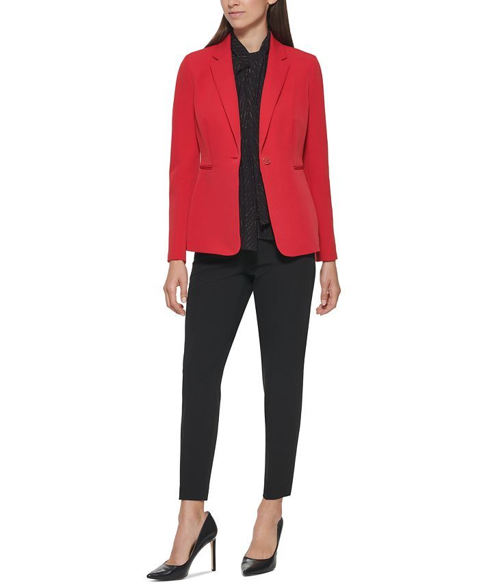 Tommy Hilfiger One Button Blazer & Reviews - Jackets & Blazers - Women - Macy's | Macys (US)