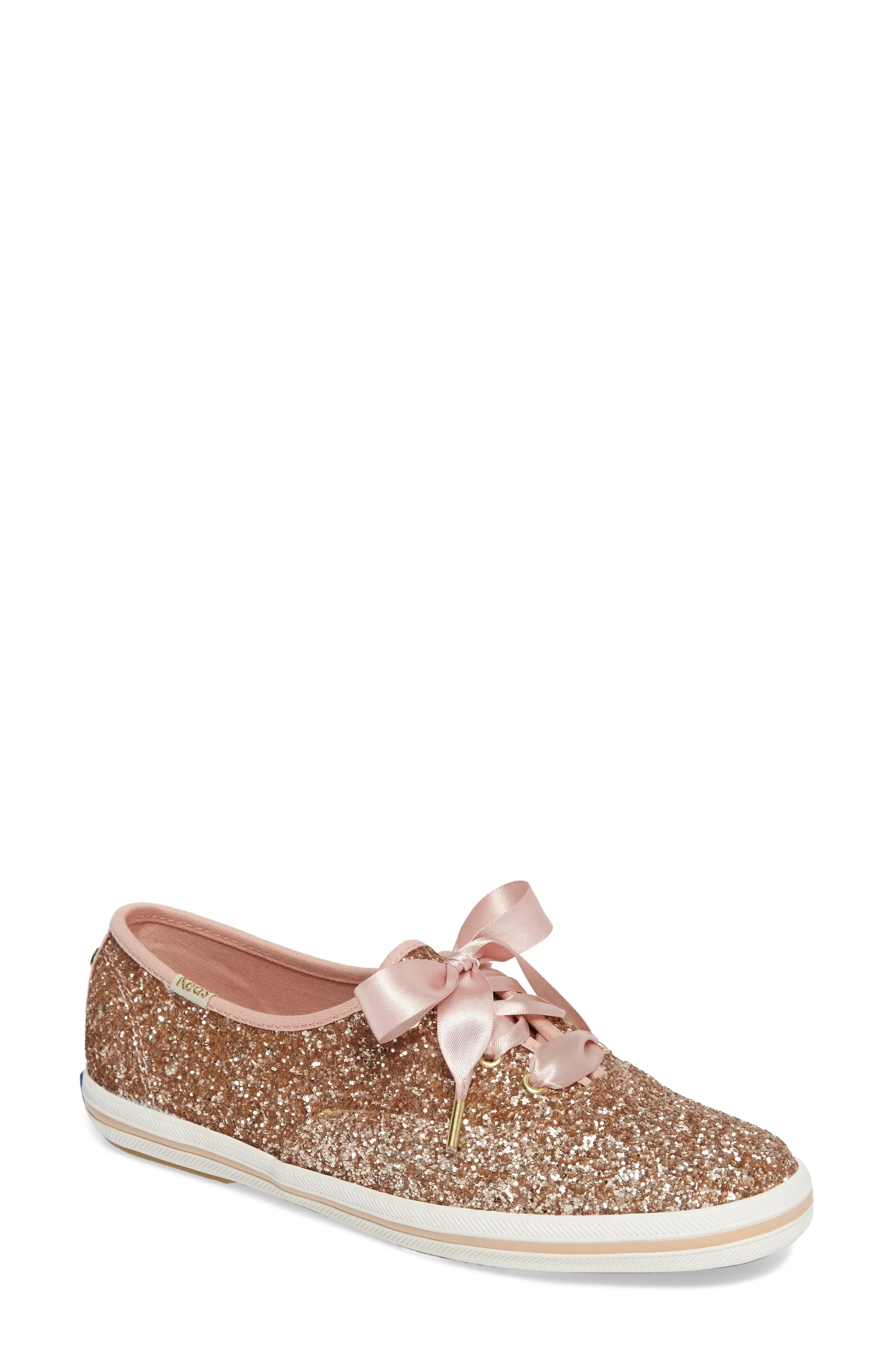 Keds(R) x kate spade new york glitter sneaker in Rose Gold at Nordstrom, Size 7 | Nordstrom