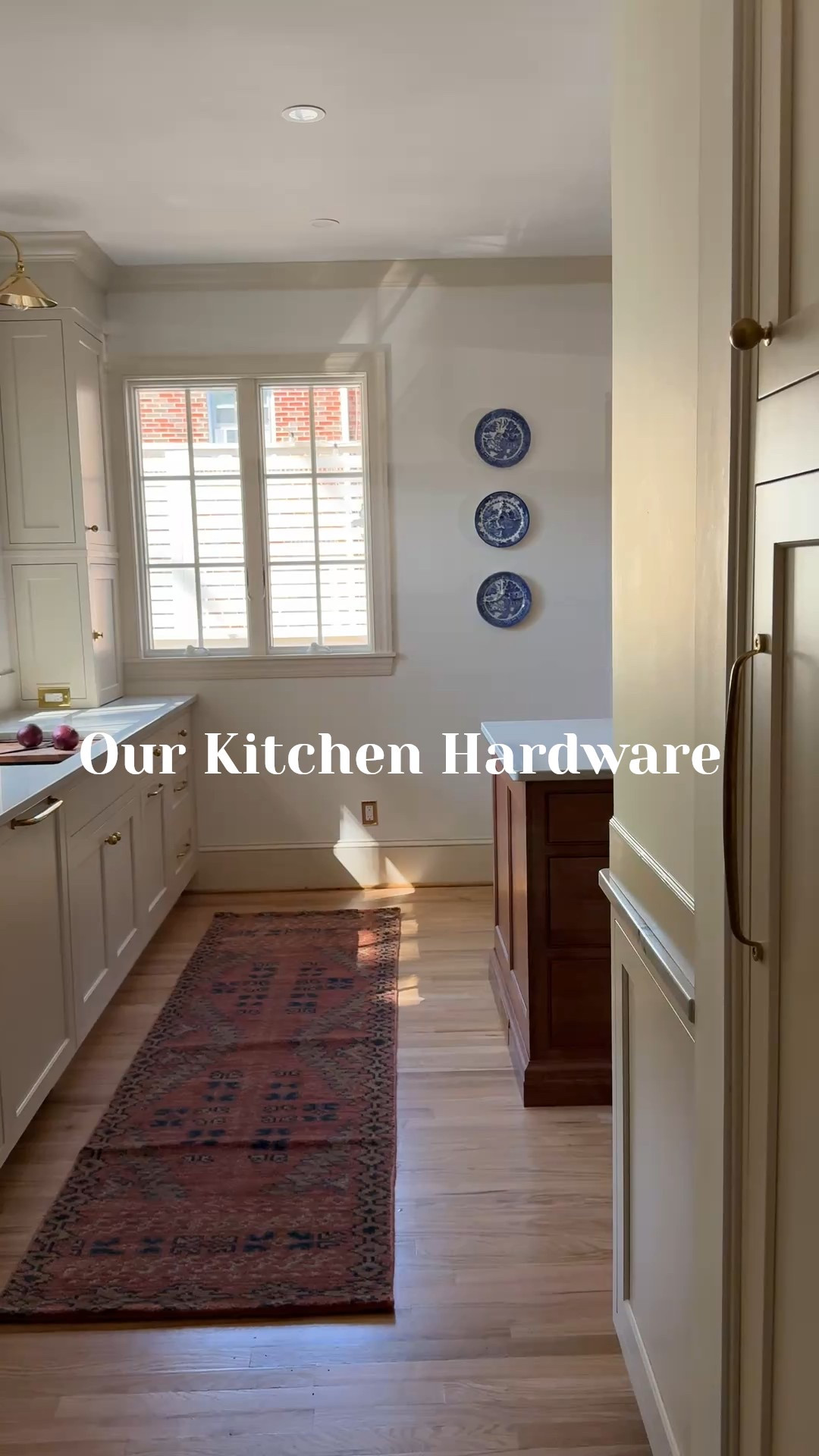 Unlacquered brass in our traditional home’s kitchen. Lights and hardware by Rejuvenation. 

#LTKHome #LTKFamily