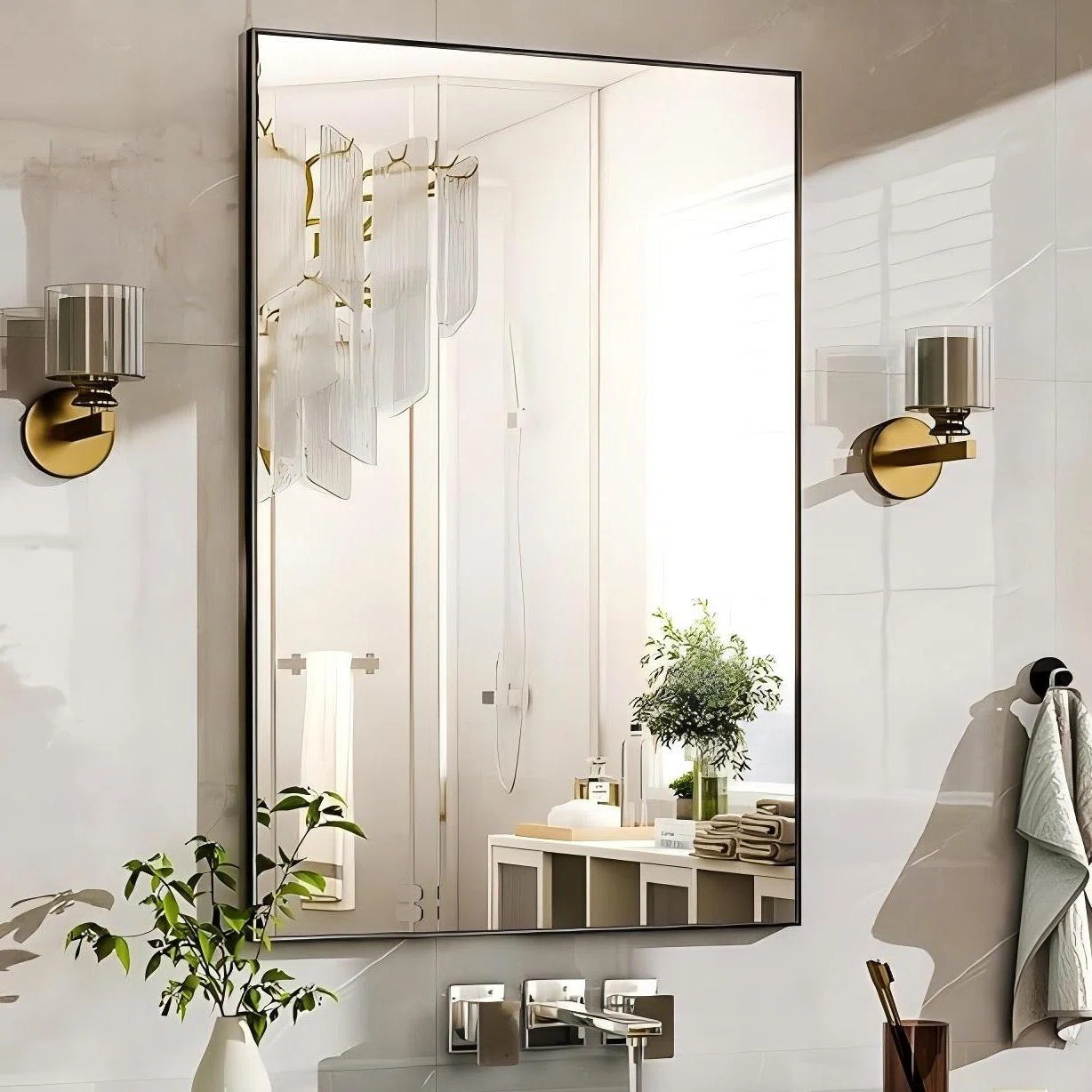 Idina Aluminum Framed Wall Bathroom Mirror | Wayfair North America