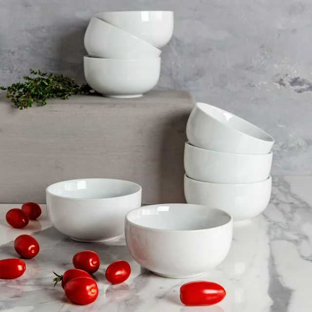 Better Homes & Gardens Small Coupe Porcelain Ramekin Bowl, White, Set of 8 | Walmart (US)