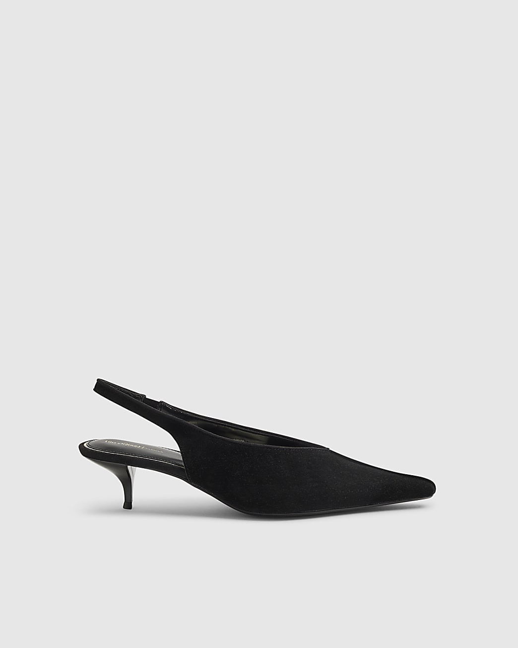 Black Suede Slingback Low Court Heels | River Island UK & IE
