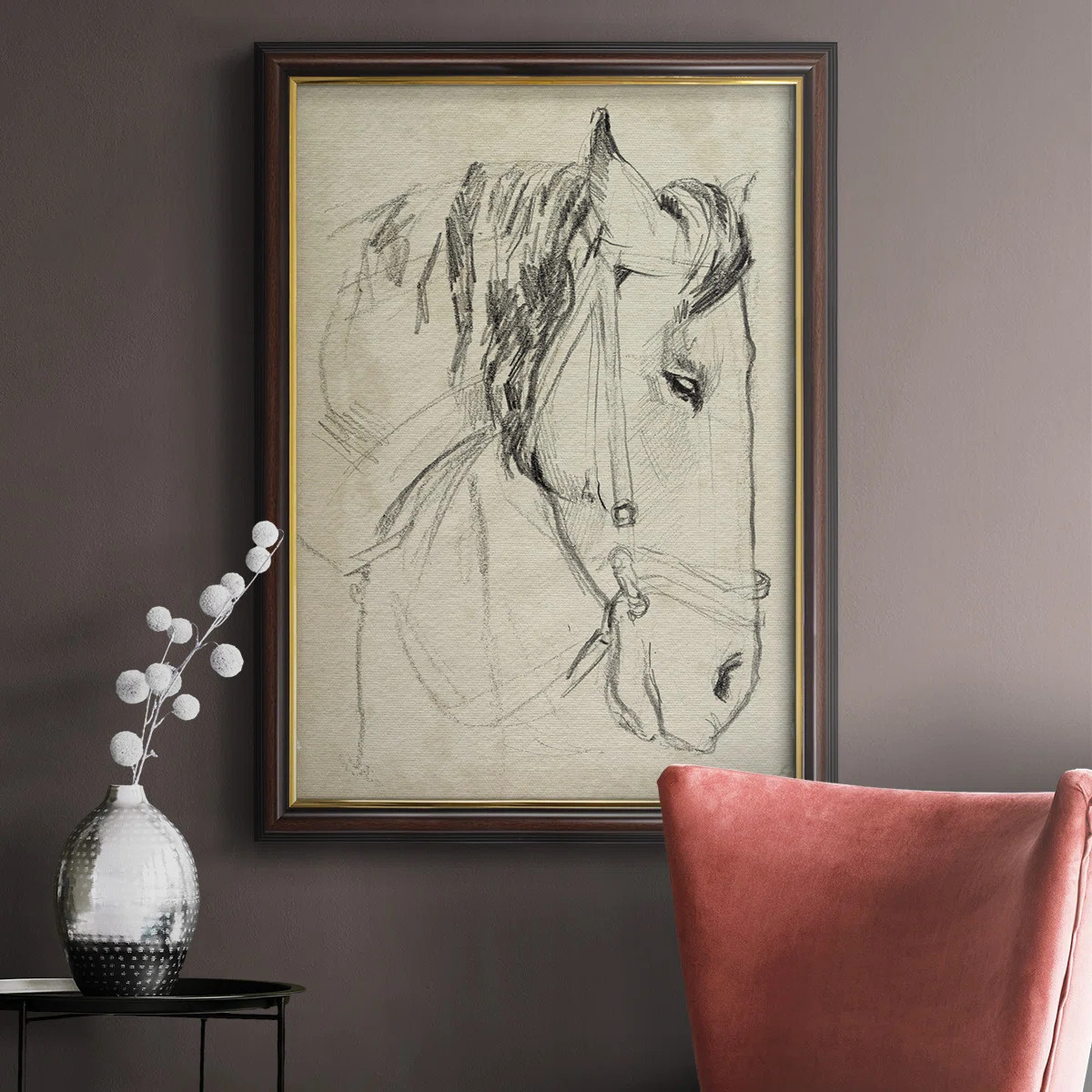 " Horse In Bridle Sketch I " | Wayfair North America