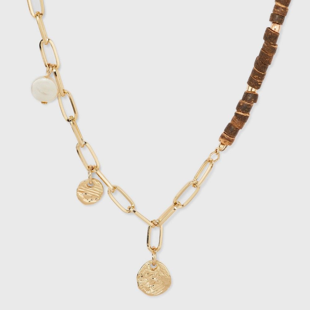 Heshi Beads Choker Necklace - A New Day Brown | Target
