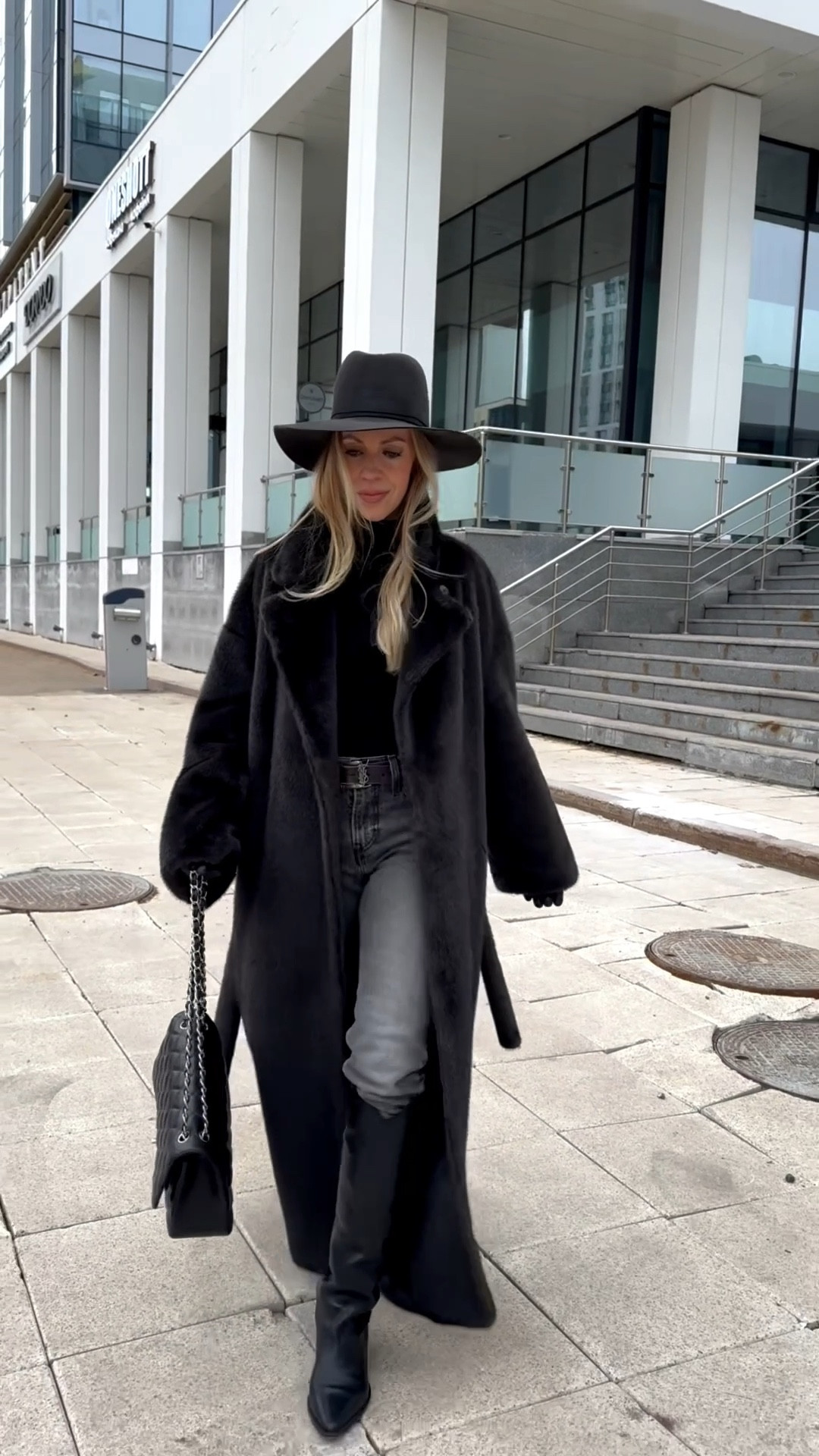 Dark gray faux fur coat, shearling coat, @Levi's gray slim leg jeans, black western boots, black and gray winter outfit 

#LTKSeasonal #LTKOver40 #LTKSaleAlert