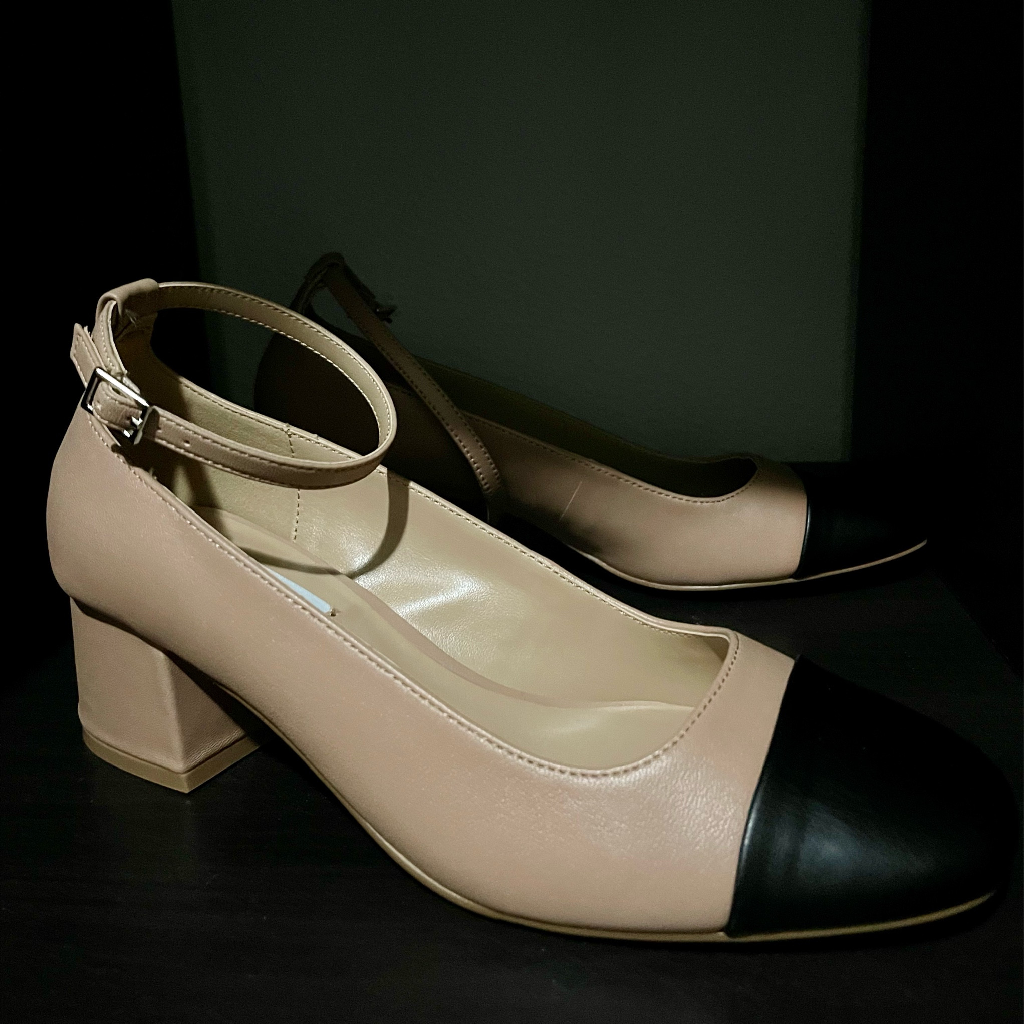 Steve Madden ankle strap block heel. Love how similar these look to the classic Chanel shoes! My usual size fits well. These would look great dressed up for work but could also be worn with a more casual look. 

#LTKunder100 #LTKshoecrush #LTKsalealert