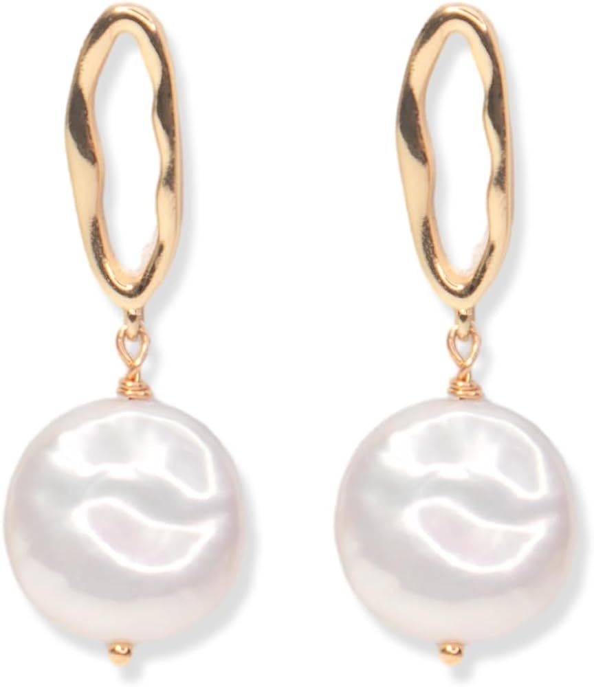 Baroque Pearl Earrings 18K Gold Plated Drop Dangle Earrings for Women Freshwater Pearl Earrings D... | Amazon (US)