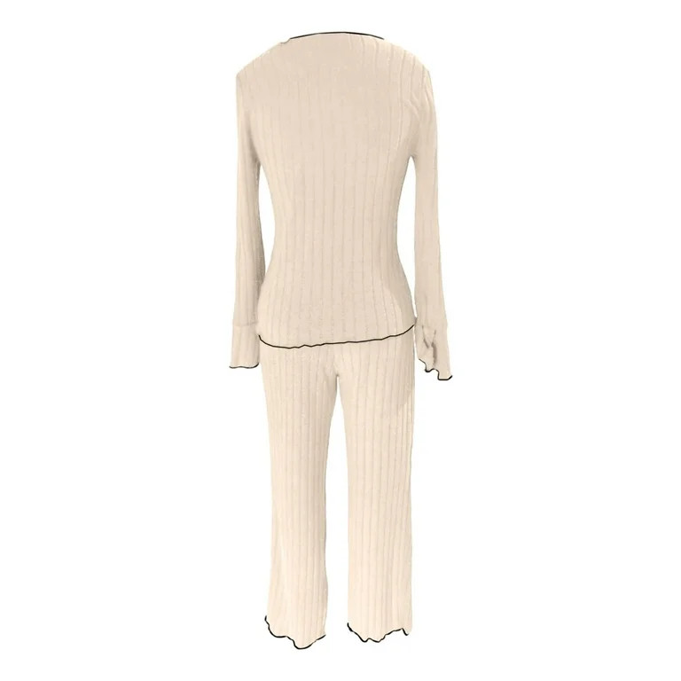 Lounge Sets for Women, Women's Sleepwear Set Long Sleeve Pajamas Winter Loungewear Cozy Home Outf... | Walmart (US)