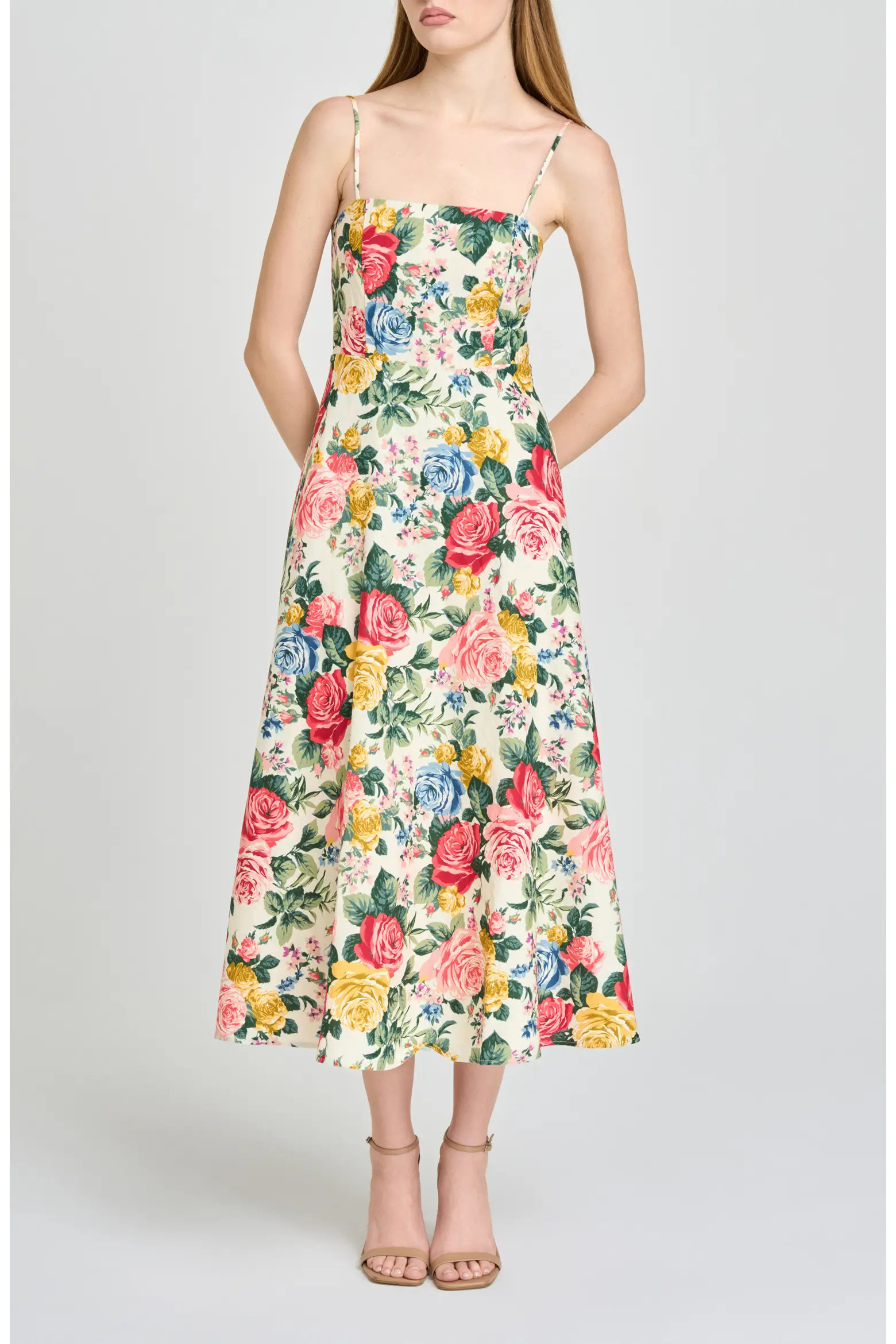 Josefina Floral Linen Blend Midi Dress (Women) | Nordstrom | Nordstrom