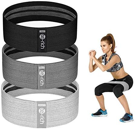 Te-Rich Resistance Bands for Legs and Butt, Fabric Workout Loop Bands, Set of 3 | Amazon (US)