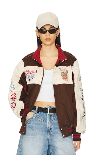 Team Ahroooo Racing Jacket in Bone & Brown | Revolve Clothing (Global)