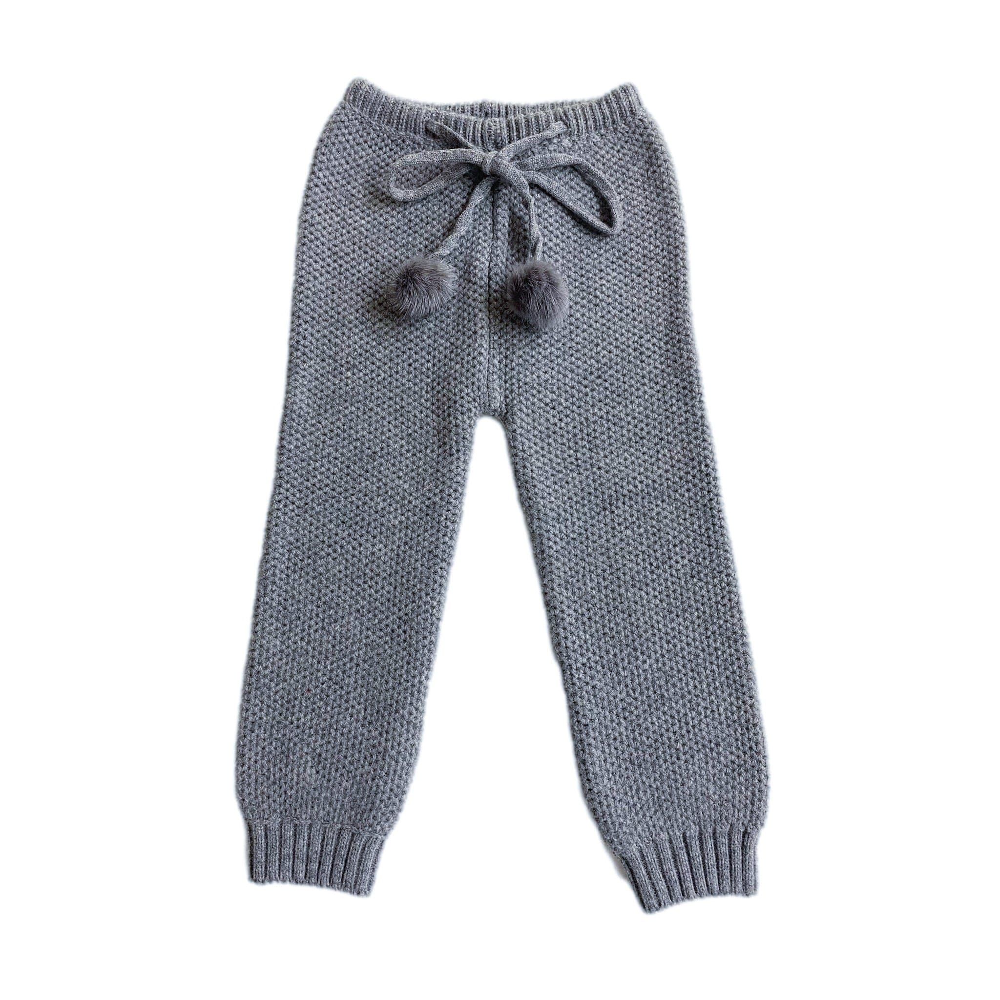 Honeycomb Knit Cashmere Pom Pants | petite maison kids