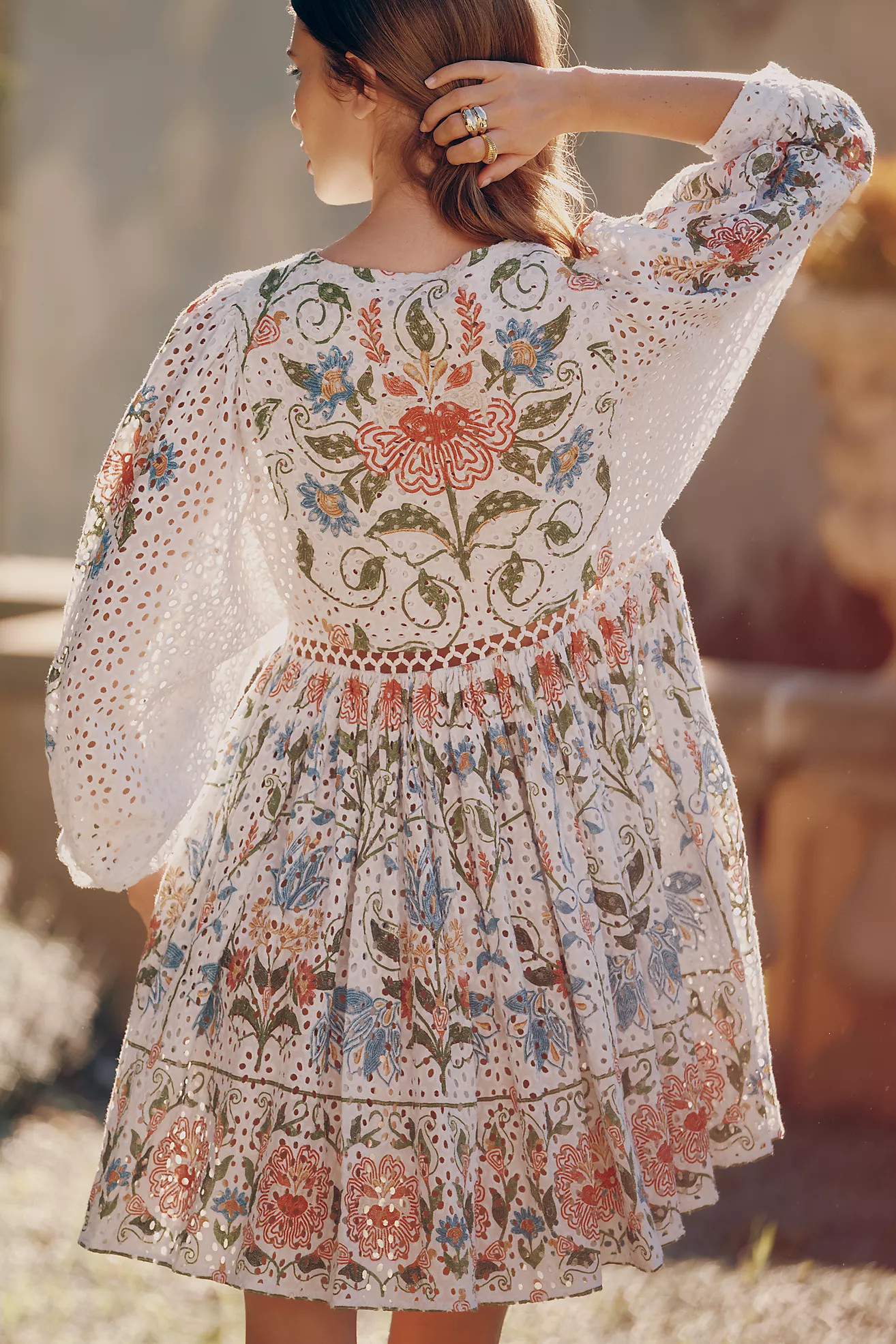 Farm Rio Stitched Garden Mini Dress | Anthropologie (US)