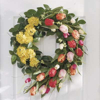 Lush Tulip Garden Wreath | Grandin Road | Grandin Road